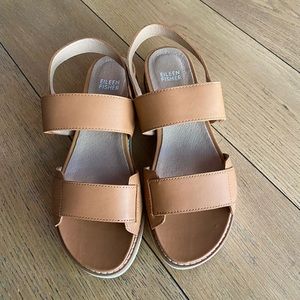 Eileen Fisher Tan Platform Sandals
